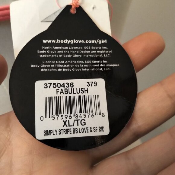 Barbie⭐NWT⭐Body Glove Push Up Cleavage builder bikini top Neon Pink Stripes - Picture 9 of 15